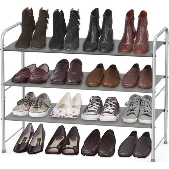 3-Tier Shoe Rack Storage Organizer, Grey - Picture 1 of 7